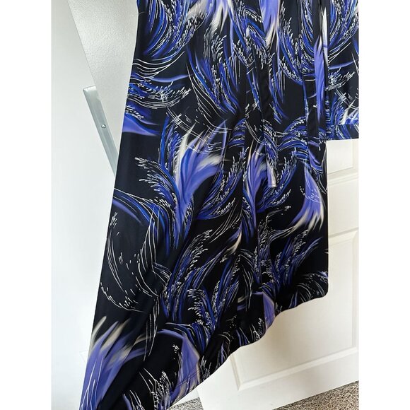 Givenchy NWOT Wave Fireworks Print Neck Tie Midi Dress Black Blue US 12 IT 44 - Picture 7 of 12